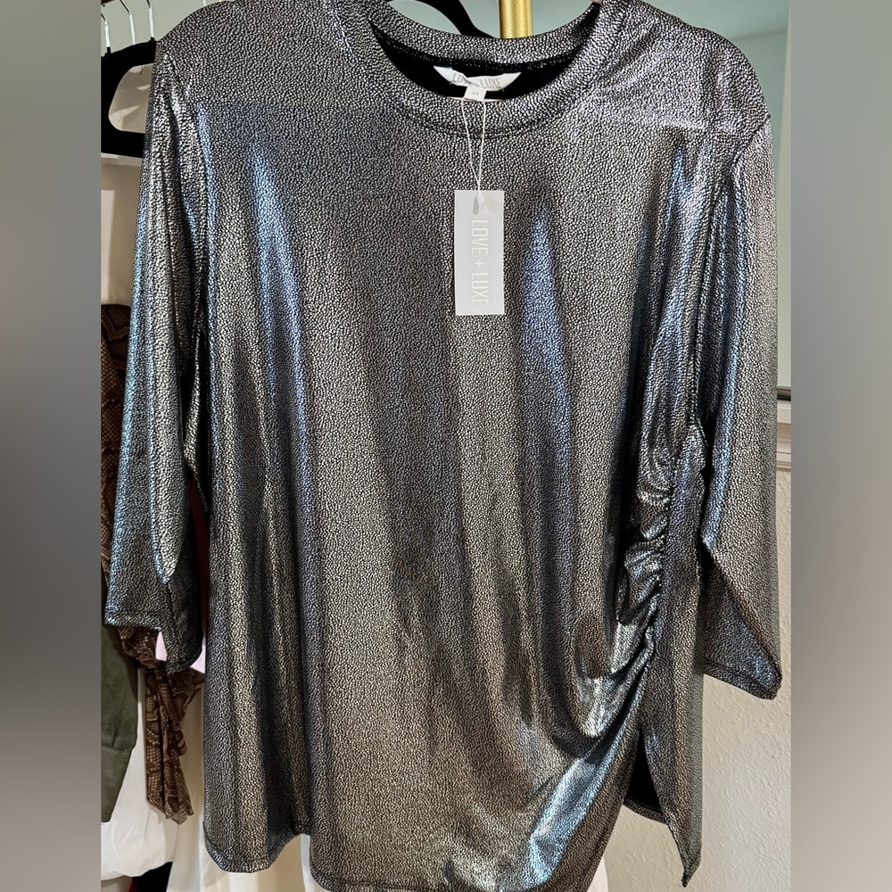 Shimmering Silver Blouse